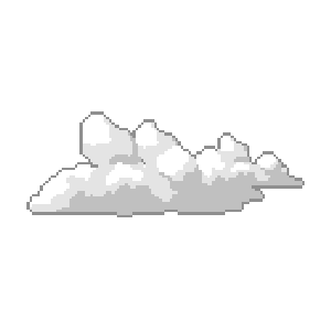 .gif of pixelated floating clouds